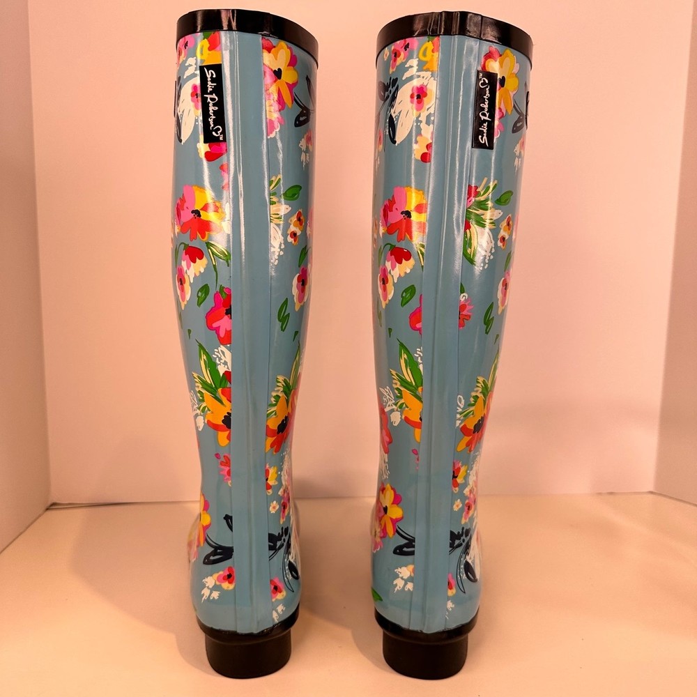 Roma Boots Emma Floral Sadie Robertson Tall Flower Rainboots Wellies Women's 5 - Picture 4 of 11